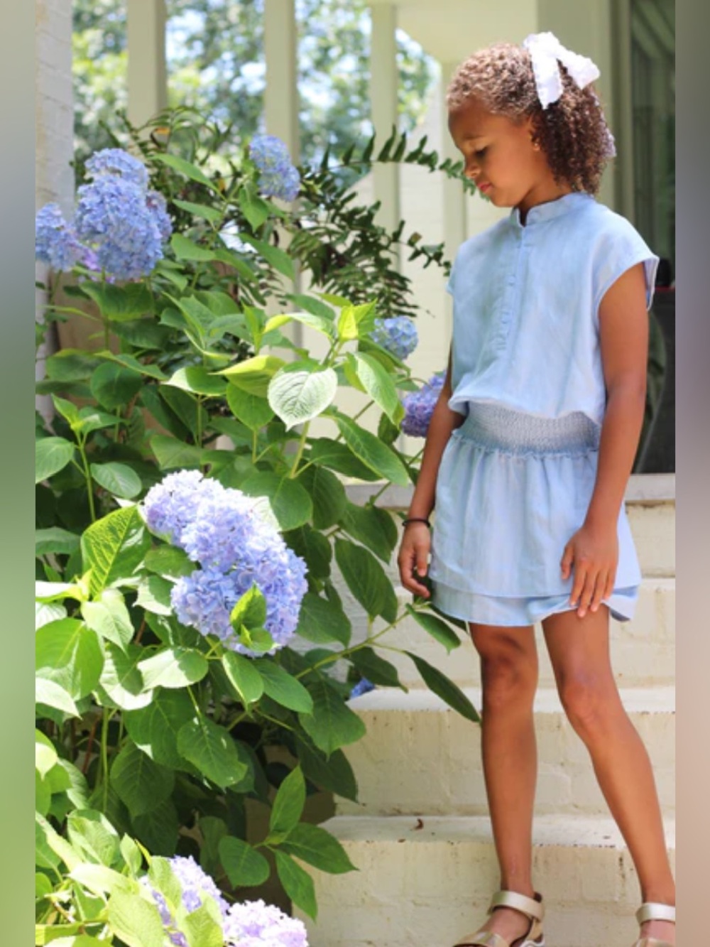 PLEAT Blue linen Dress size 12 perfect condition smoke pet free home